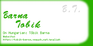 barna tobik business card